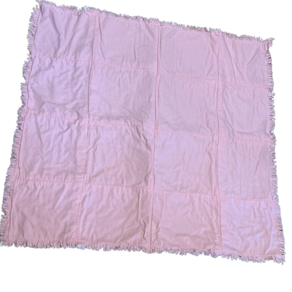 Handmade Pink Rag Quiltโ Baby Blanket โ Brand New - Picture 2 of 4